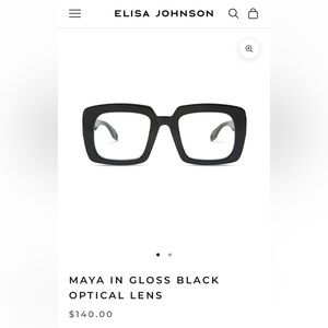 ELISA JOHNSON MAYA IN GLOSS BLACK OPTICAL LENS FRAME